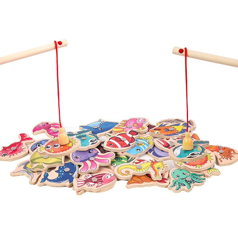 Montessori Magnetic Fishing Toys for Baby Marine Life Cognition Games