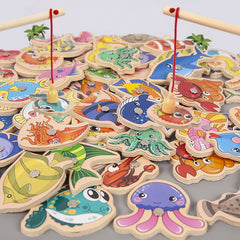 Montessori Magnetic Fishing Toys for Baby Marine Life Cognition Games