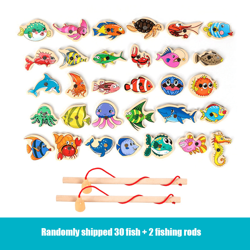 Montessori Magnetic Fishing Toys for Baby Marine Life Cognition Games