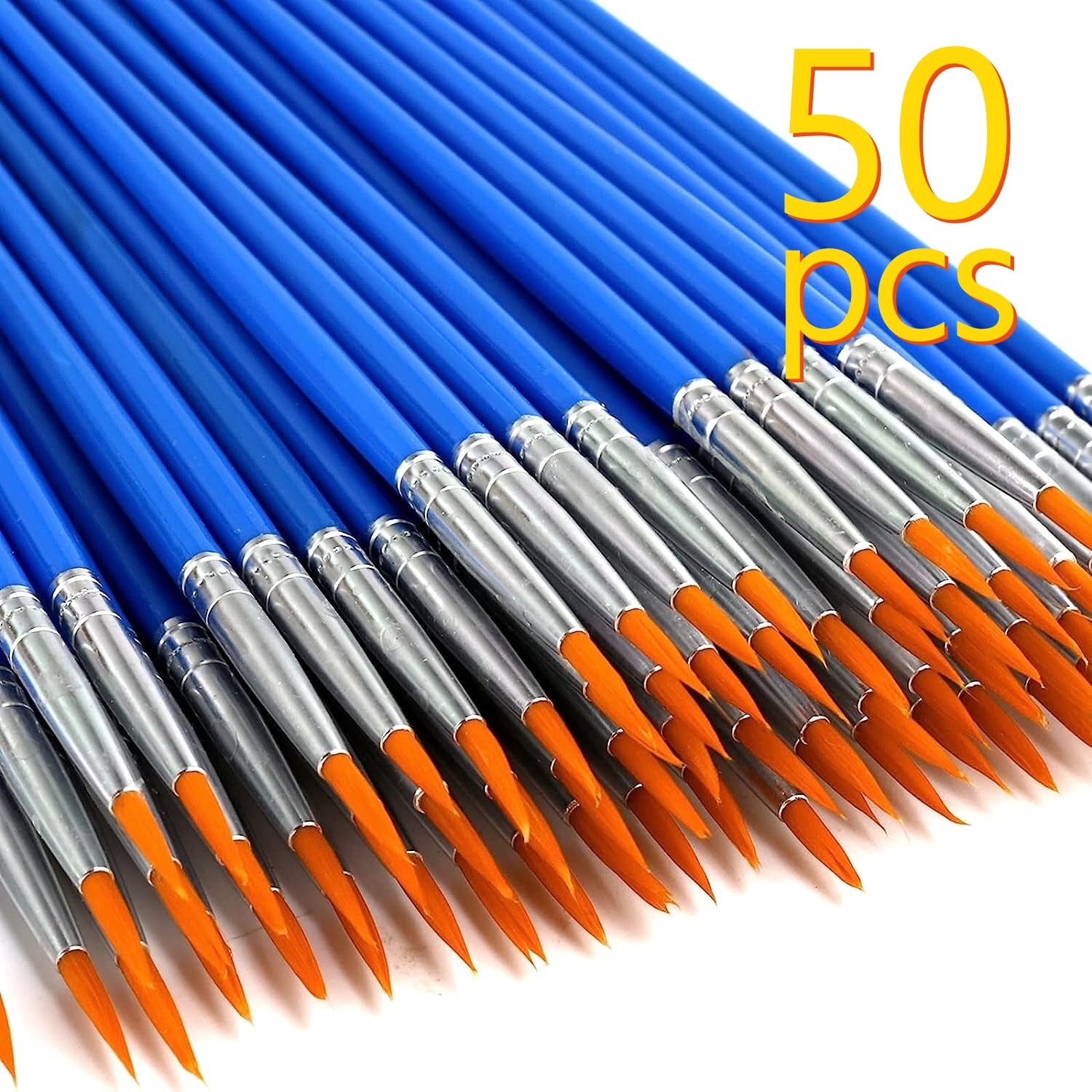 50pcs Nylon Hair Art Painting Brush Set Watercolor Acrylic Paint Small Brush