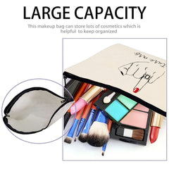 Finger Pattern Makeup Kit Waterproof Words Print Cosmetic Bag