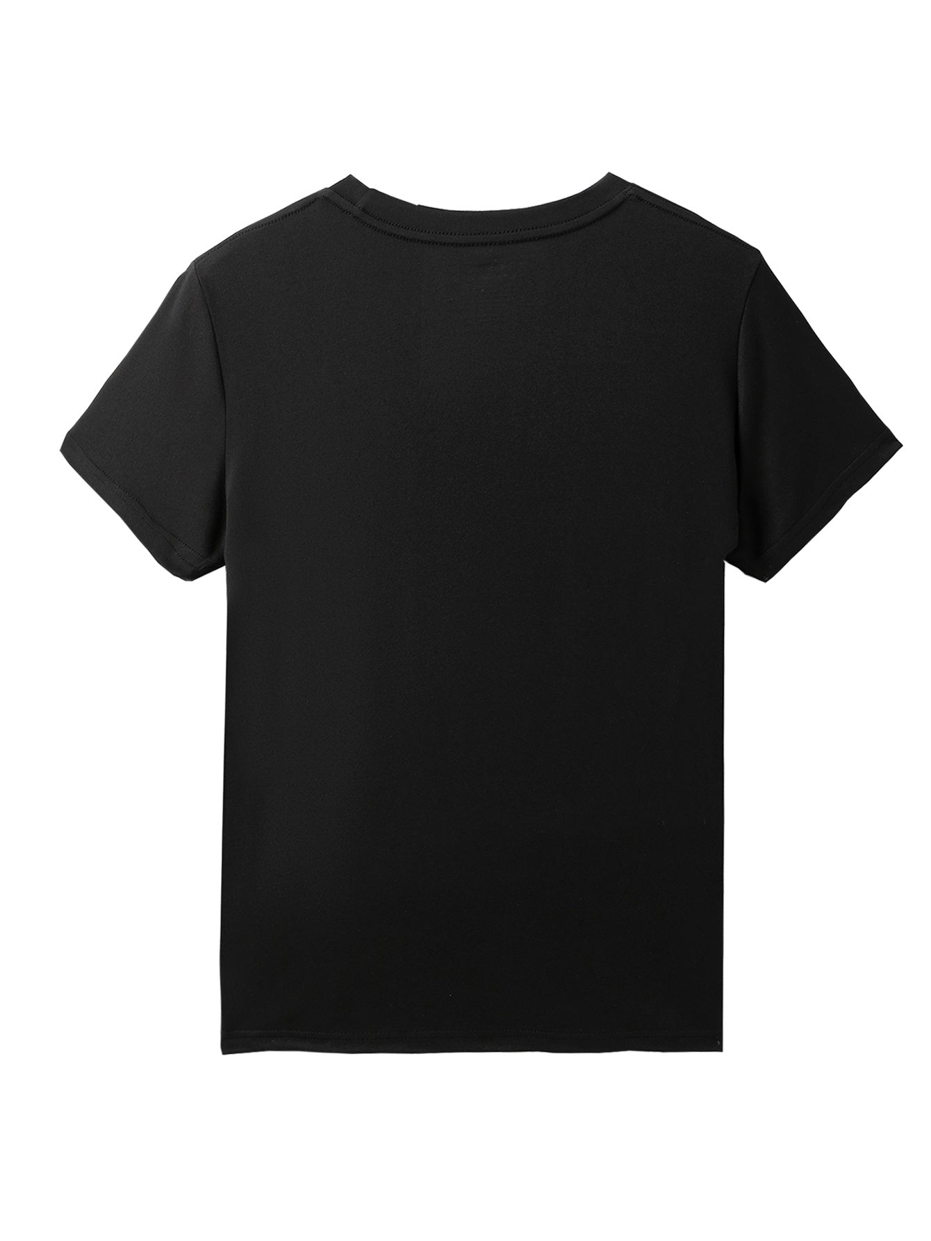 Letter & Cat Print Sleep Top Short Sleeve Crew Neck