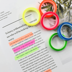 5 Roll 5 Colors Stickers Transparent Fluorescent Index Tabs Flags Sticky Note