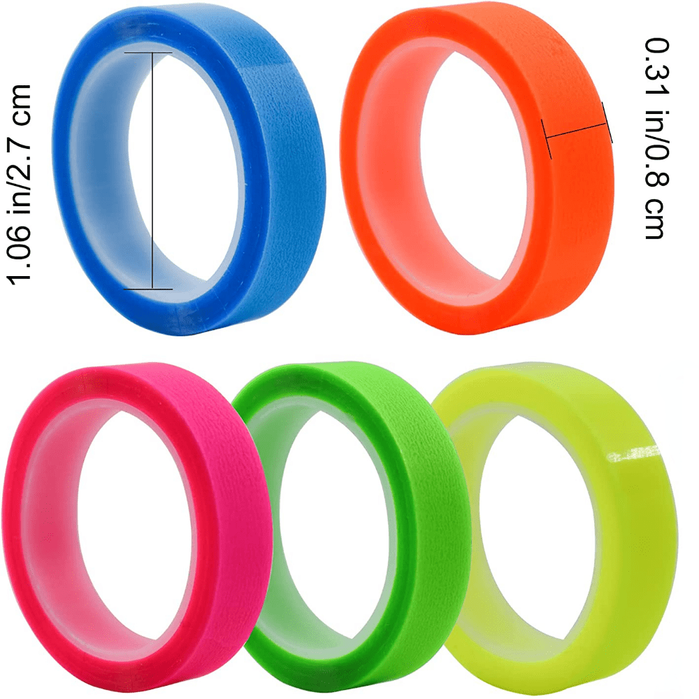 5 Roll 5 Colors Stickers Transparent Fluorescent Index Tabs Flags Sticky Note