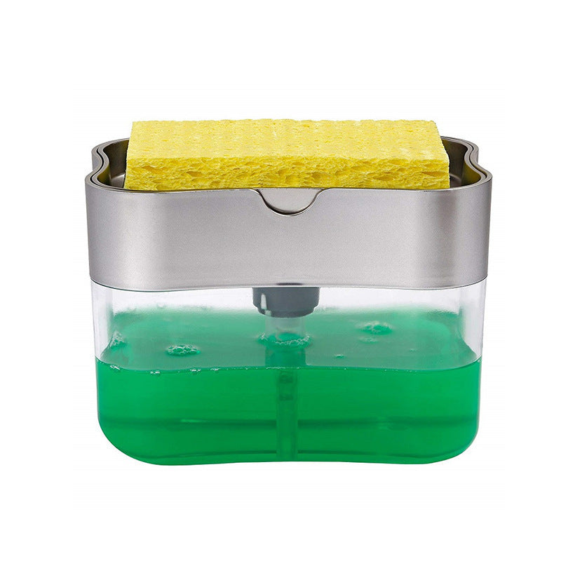 Kitchen Soap Dispenser & Sponge Holder Combo for Cleaning