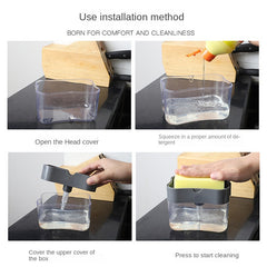 Kitchen Soap Dispenser & Sponge Holder Combo for Cleaning