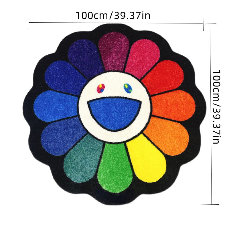 Sunflower Plush Rug Soft Fluffy Carpet Bathroom Living Room Bedroom