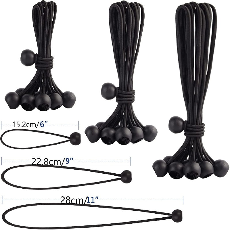 10pcs Ball Bungee Cords 6 9 27 94cm Tarp Canopy Bungee Balls
