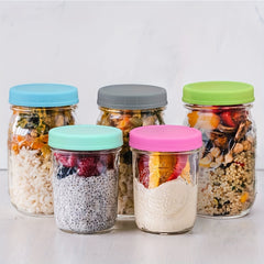 8pcs Mason Jar Lids Plastic Storage Caps Leak Proof Jar Cover