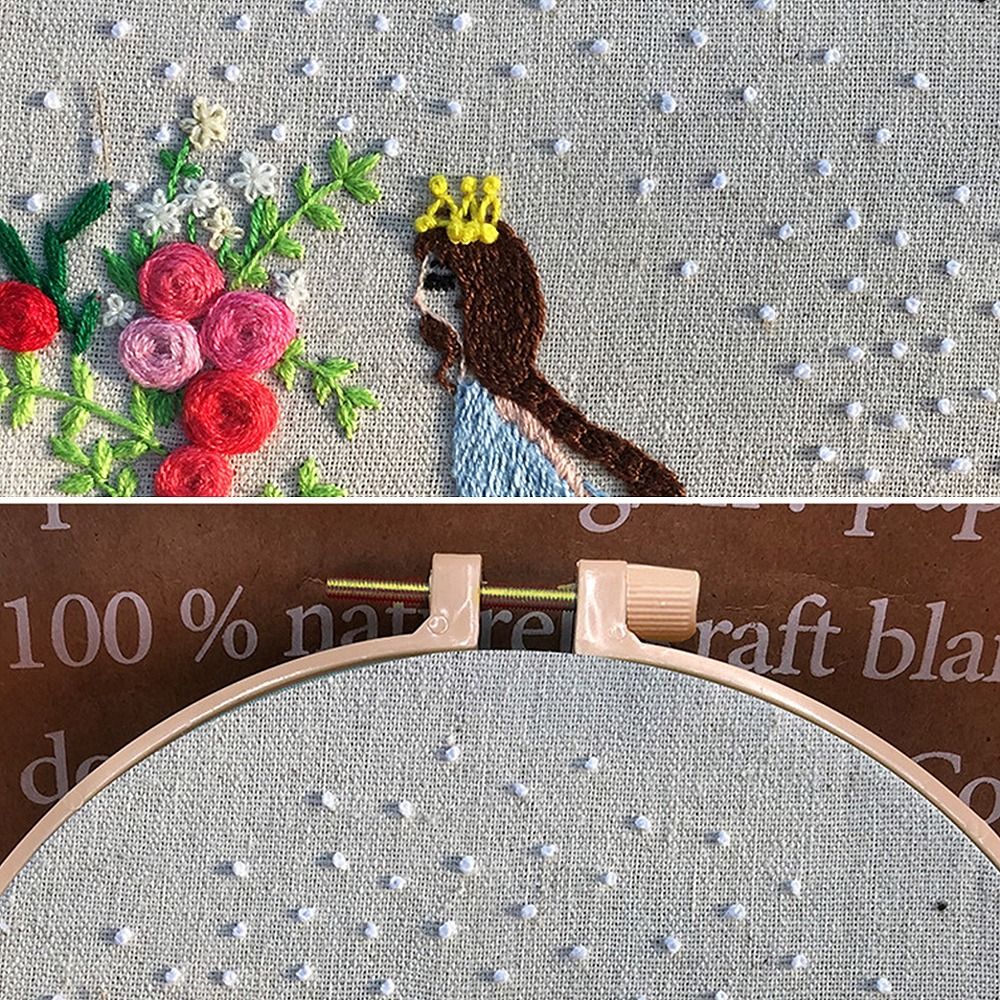 DIY Embroidery Kit Flower Pattern Needlework Set