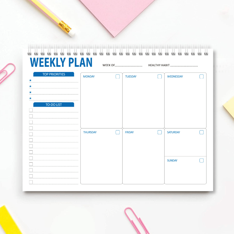 B5 Weekly Plan Sticky Notes Tearable English Schedule Itinerary Planning Book