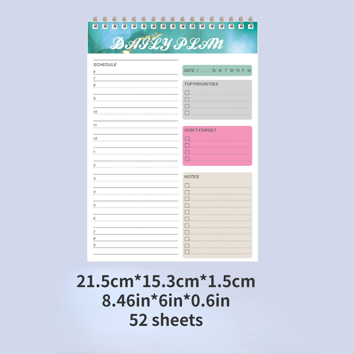 B5 Weekly Plan Sticky Notes Tearable English Schedule Itinerary Planning Book