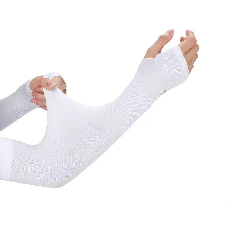 Cycling Arm Sleeves Sun Protection Compression Arm Sleeves With Thumb Hole