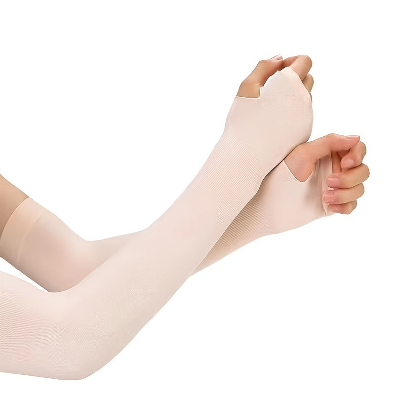 Cycling Arm Sleeves Sun Protection Compression Arm Sleeves With Thumb Hole