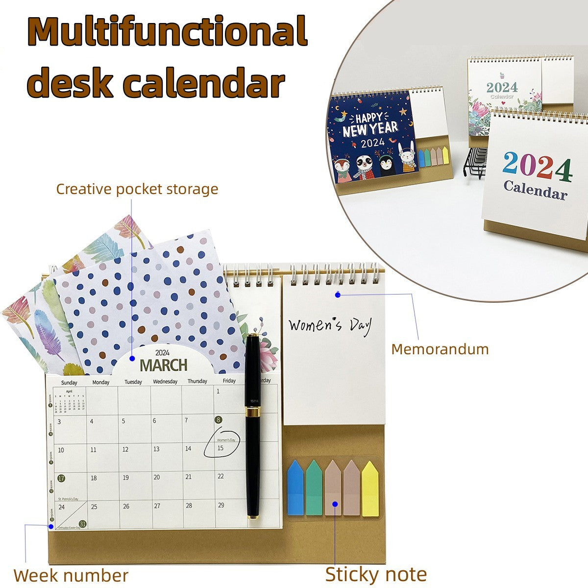 1pc Multifunctional Desk Calendar Schedule Planning Desk Calendar