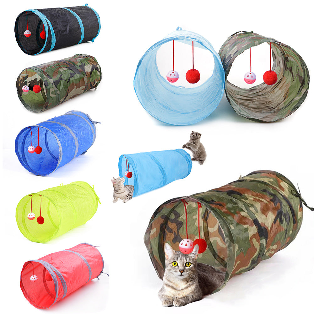 Funny Cat Tunnel 2 Holes Foldable Pet Toy