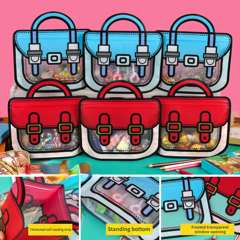 10 Pcs Hand Bag Shape Cookie Candy Zipper Bags for Party Supplies