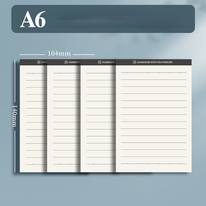 5pcs A5 A6 Upturned PP Paper w/ Plastic Cover Horizontal Vertical Flip Notebook