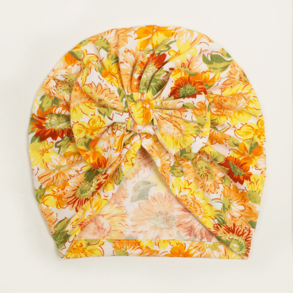 Children's Knitted Bow Hat with Creative Print