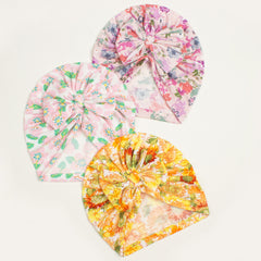 Children's Knitted Bow Hat with Creative Print