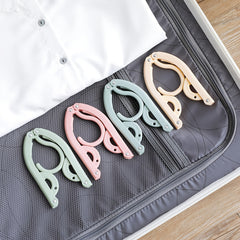 8pcs Colored Travel Hangers Portable Foldable Clothes Hangers Drying Rack