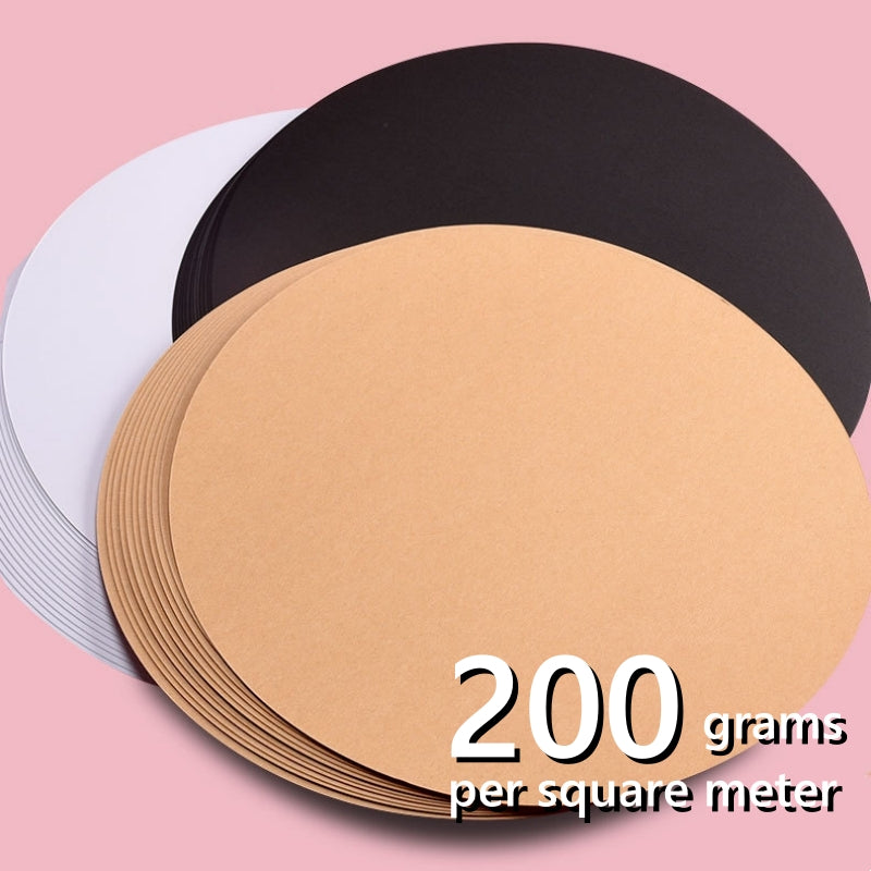 25 Round Thickened Hard Card Paper Light Brown 200g/m&sup2; Painting Sketch