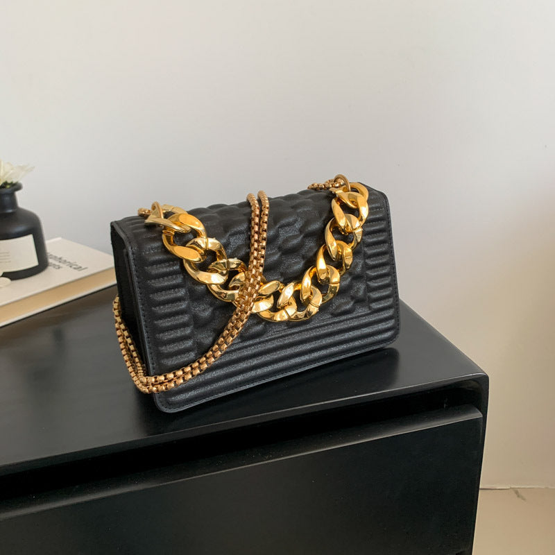 Minimalist Square Shoulder Bag Flap Crossbody Chain Bag