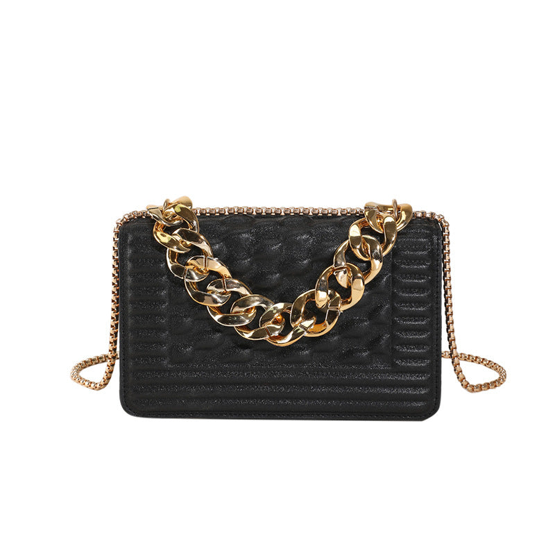 Minimalist Square Shoulder Bag Flap Crossbody Chain Bag