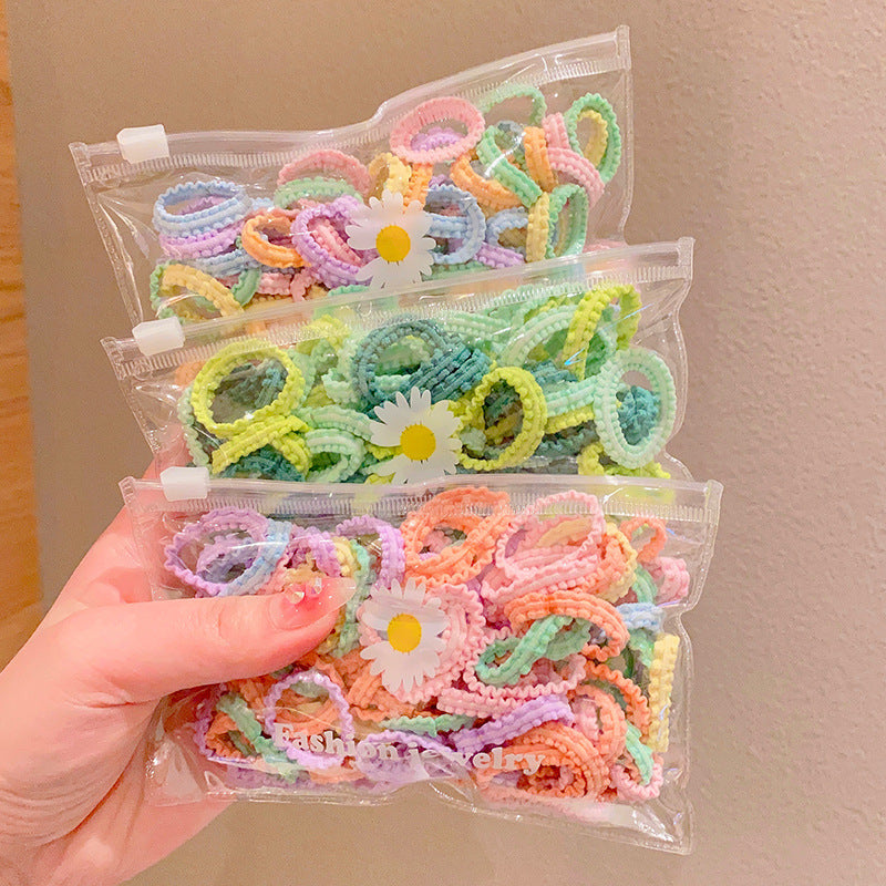 50pcs Colorful Hair Tie Hair Bands Ponytail Holders Sweet Hair Accessories