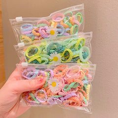 50pcs Colorful Hair Tie Hair Bands Ponytail Holders Sweet Hair Accessories