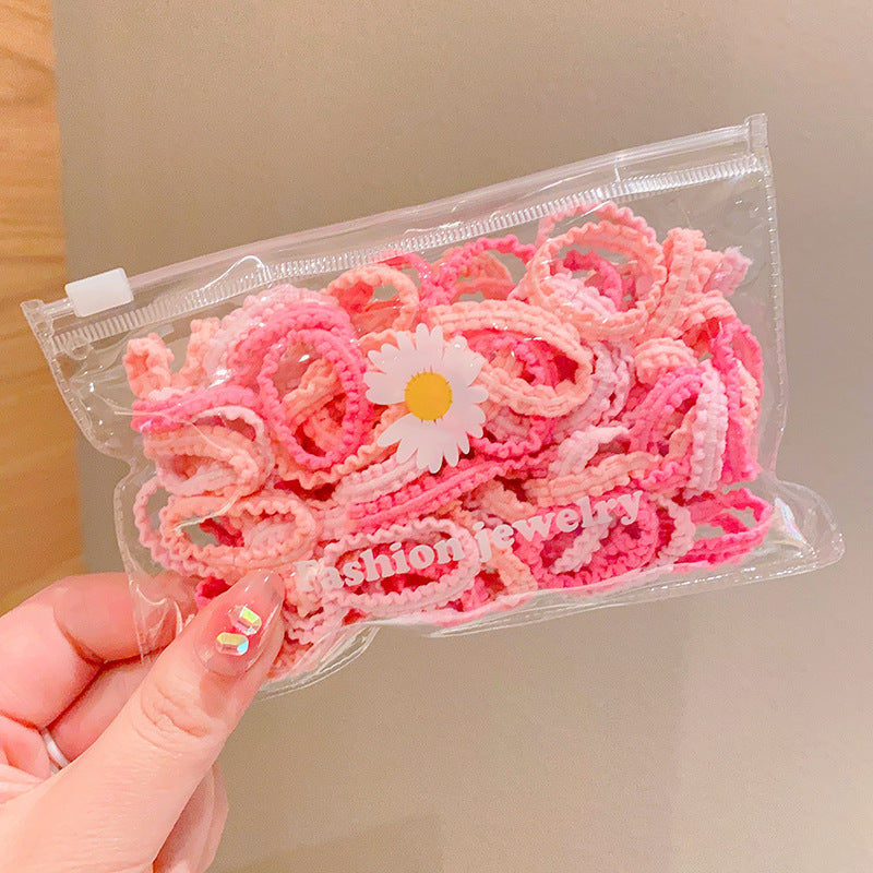 50pcs Colorful Hair Tie Hair Bands Ponytail Holders Sweet Hair Accessories