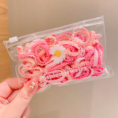 50pcs Colorful Hair Tie Hair Bands Ponytail Holders Sweet Hair Accessories