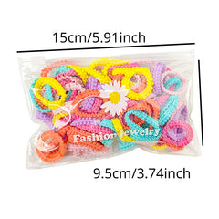 50pcs Colorful Hair Tie Hair Bands Ponytail Holders Sweet Hair Accessories