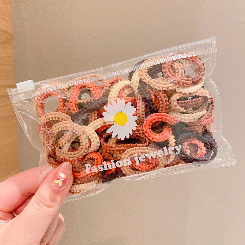 50pcs Colorful Hair Tie Hair Bands Ponytail Holders Sweet Hair Accessories
