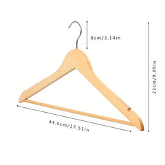 10pcs Non-slip Wood Clothes Hangers Adults Closet Coat Hanger Bedroom Display