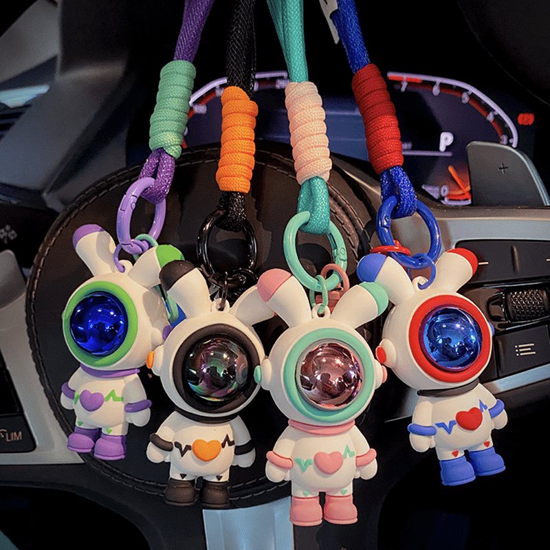 Space Rabbit Car Keychain For Men Year Of The Rabbit Little Rabbit Pendant