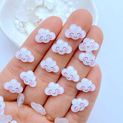 10pcs Resin Mini Cloud Figurines for DIY Wedding Decor & Scrapbooking