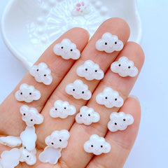 10pcs Resin Mini Cloud Figurines for DIY Wedding Decor & Scrapbooking