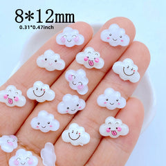 10pcs Resin Mini Cloud Figurines for DIY Wedding Decor & Scrapbooking