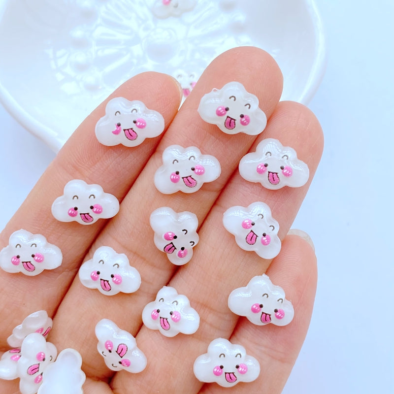 10pcs Resin Mini Cloud Figurines for DIY Wedding Decor & Scrapbooking