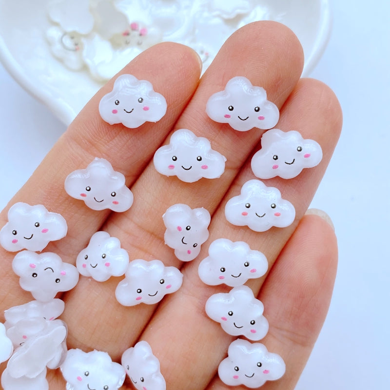 10pcs Resin Mini Cloud Figurines for DIY Wedding Decor & Scrapbooking