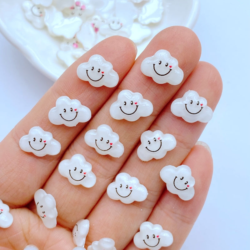 10pcs Resin Mini Cloud Figurines for DIY Wedding Decor & Scrapbooking