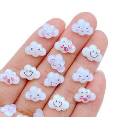 10pcs Resin Mini Cloud Figurines for DIY Wedding Decor & Scrapbooking