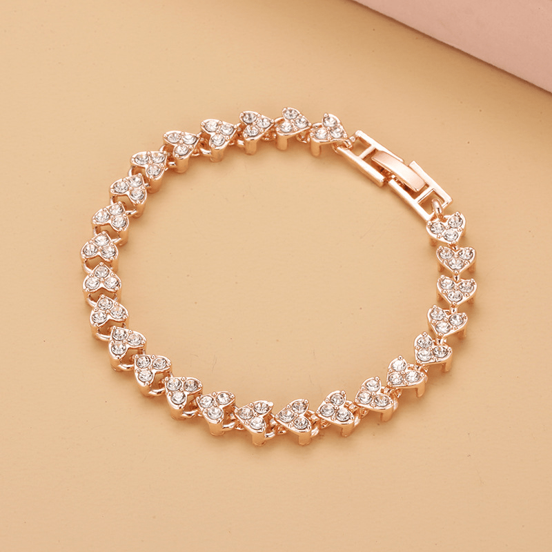 Heart Shape Zircon Crystal Bracelet for Girls