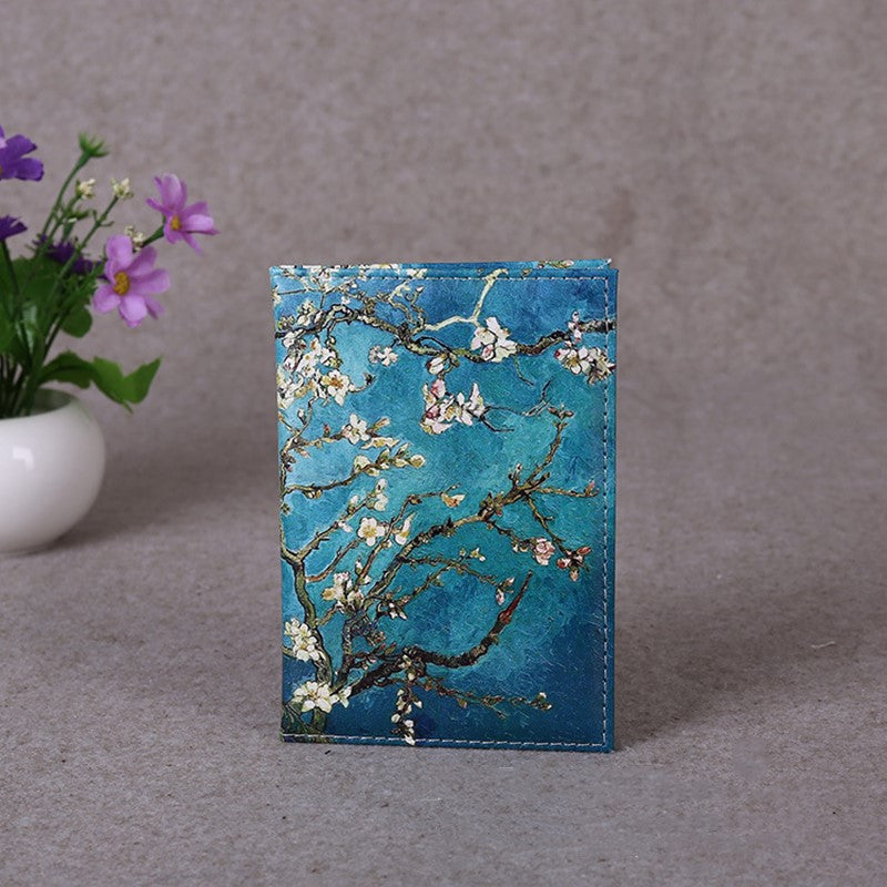 Printed Canvas Passport Cover PU Leather