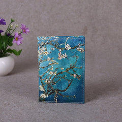 Printed Canvas Passport Cover PU Leather
