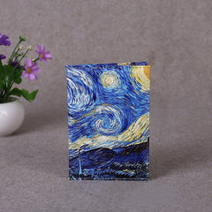 Printed Canvas Passport Cover PU Leather