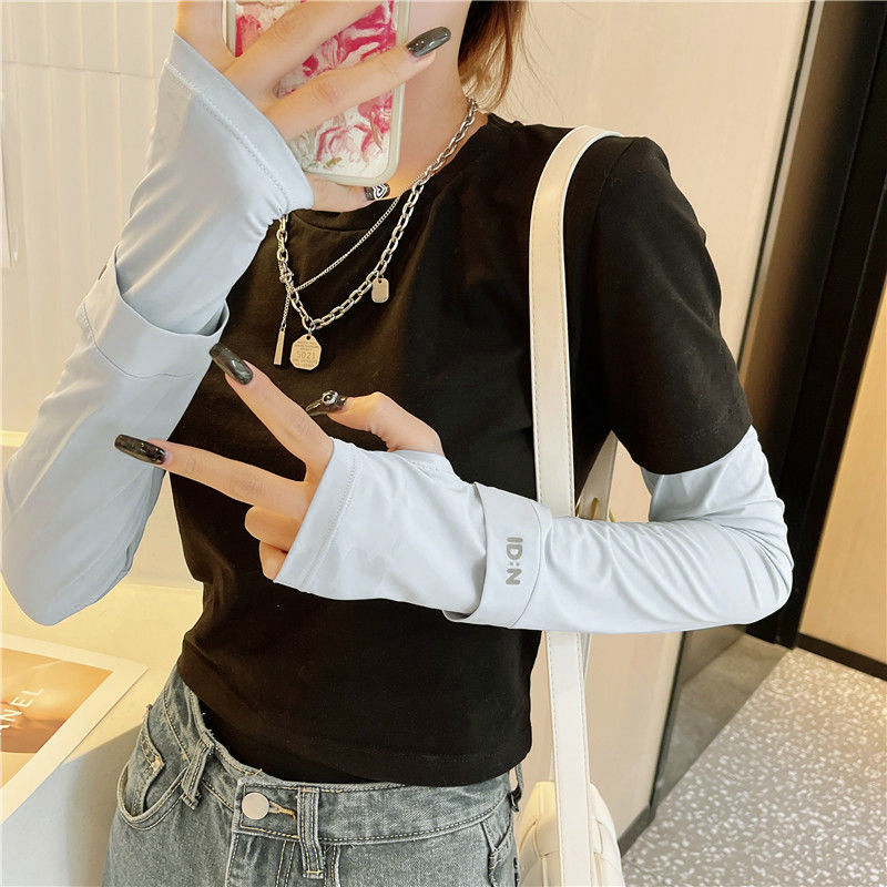 1Pair Summer Cold Feeling Sleeves Sunscreen Breathable Sleeves