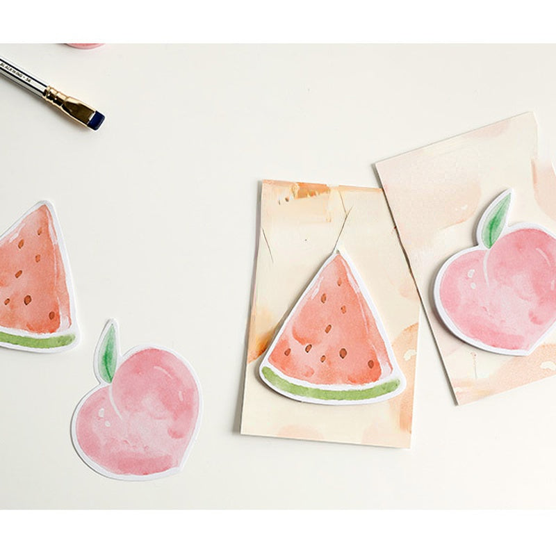 2pcs Fruits Sticker Bookmark Memo Pad Sticky Note Bookmark