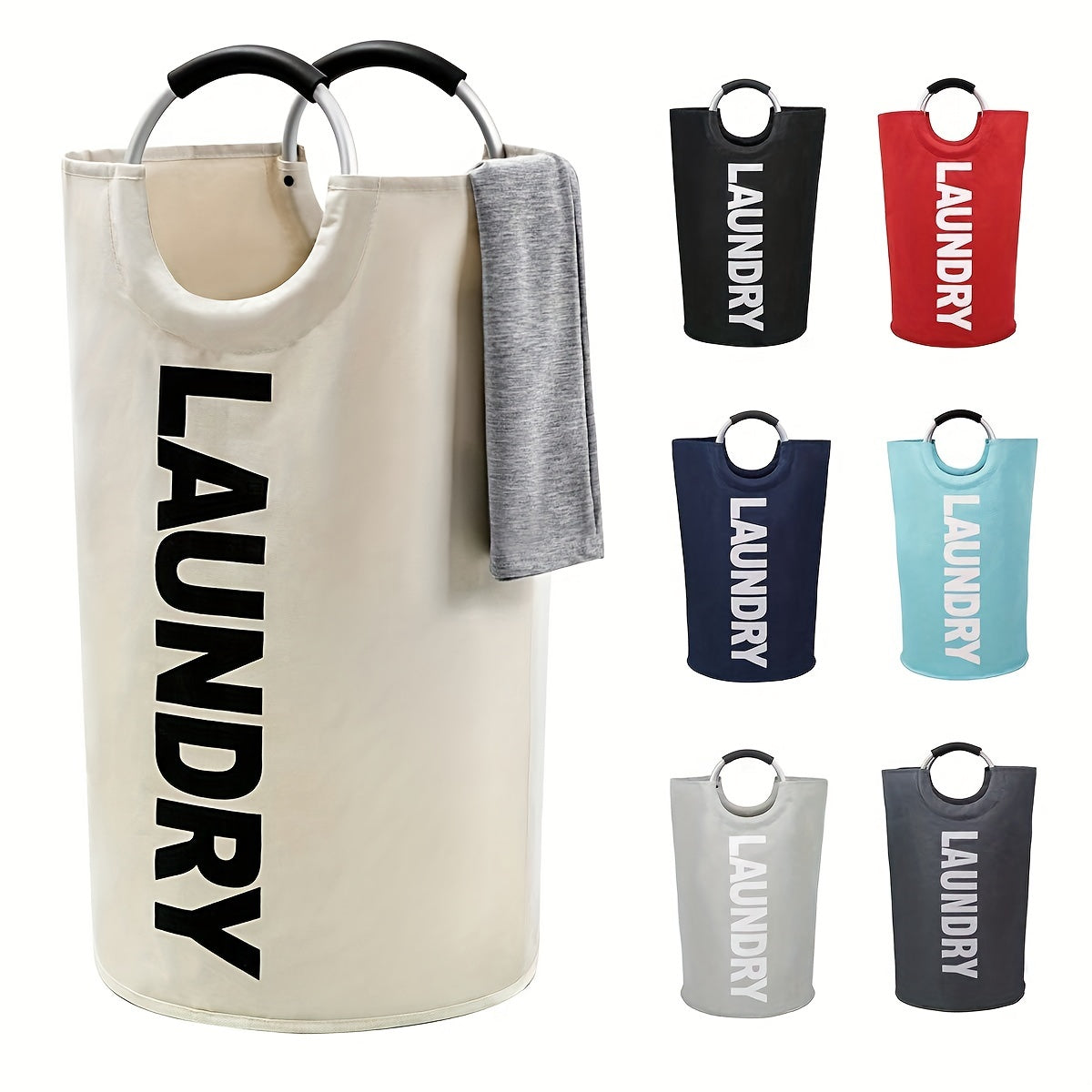 82L Laundry Basket Waterproof Laundry Hamper with Padded Handles